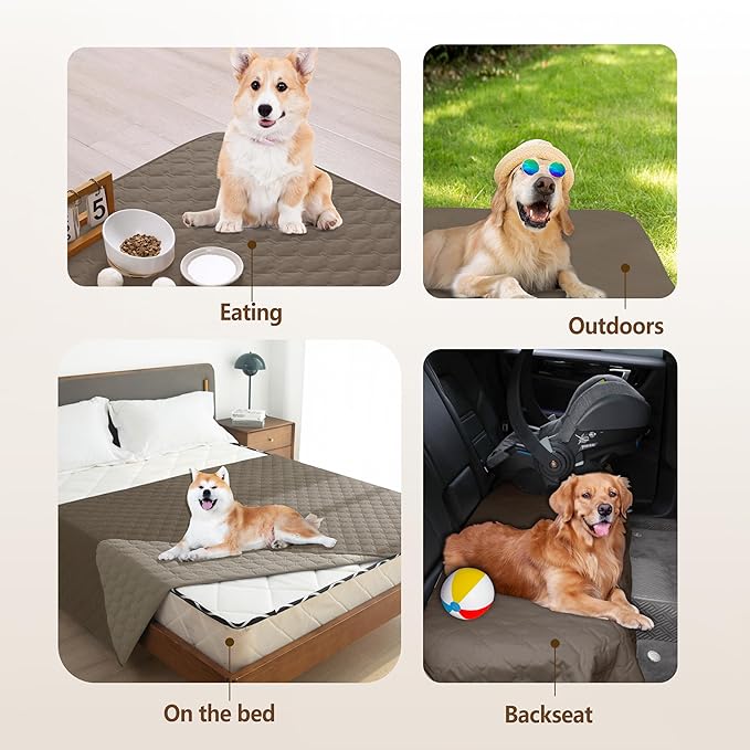 gogobunny 100% Double Sided Waterproof Dog Blanket Soft Pet Bed Cover Reversible Protect Furniture Couch Sofa Car for Puppy Cat Kids (Dark Walnut/Light Walnut, 40x50 Inch (Pack of 1)) - Image 3