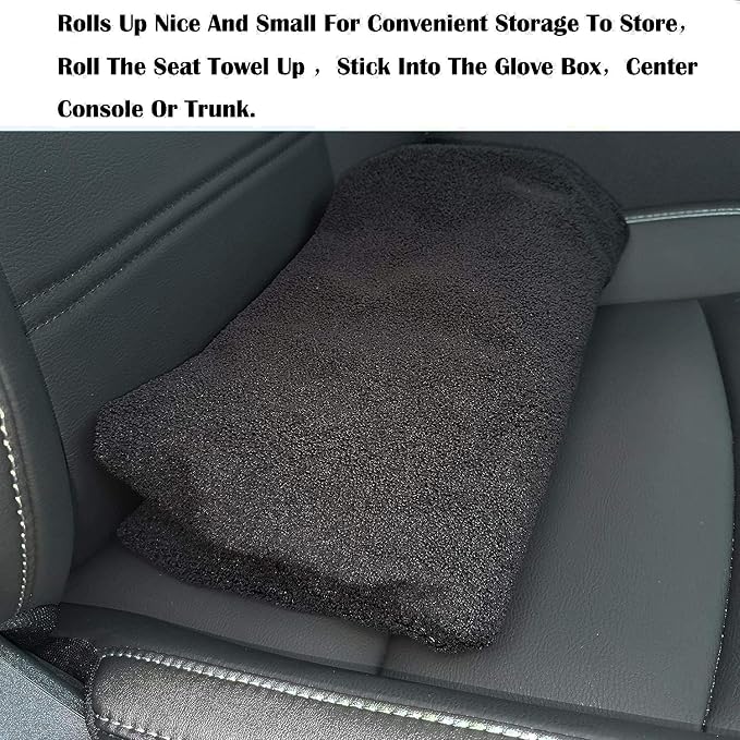 Car Seat Cover Protector Front Seats,for Gym Workout,Running,Swimming,Beach and Hiking,Waterproof Sweat Towel Bucket Seat Covers for Cars SUV Trucks (Black, 1Pcs) - Image 6