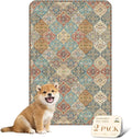 nunubaby Washable Pee Pads for Dogs, Stylish, Non-Slip and Leak-Proof Pee Pads. Reusable Potty Pads for Dogs for Crates and Floors.(Beige/Multi, 24" x36" ) by Nunubaby