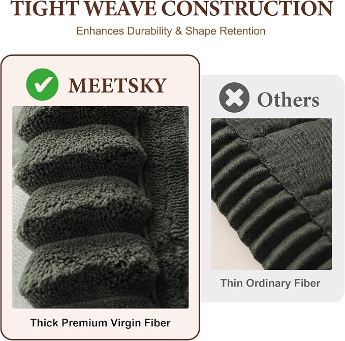 MEETSKY Couch Arm Covers for Dogs, Non Slip Plush Chair Covers Washable | Thick Plush Couch Protector for Chair / Armrest / Backrest, Sofa Slipcovers Against Fur, Dirt, Moss Green, 27.6" x 27.6" - Image 5
