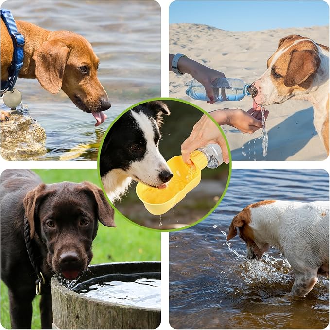 Dog Water Bottle,Leakproof Portable Water Bottle for Dogs, Dog Travel Water Bottles with Convenient Bottles Strap, Dog Travel Accessories for Walking, Hiking, Outdoor, Camping (17oz Yellow) - Image 6