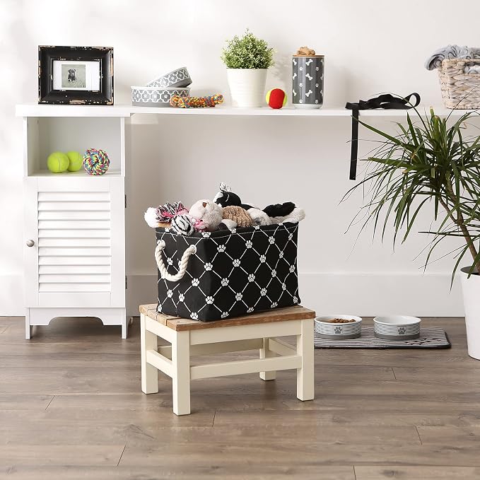 Bone Dry Pet Storage Paw & Bone Trellis, Small Rectangle 14x8x9, Black - Image 4