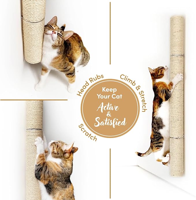 34" Wall Mounted Cat Scratcher, Sisal Scratching Post - Image 5