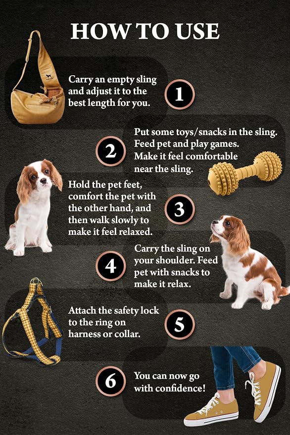 Noah & Paw Dog Sling Carrier for Small Dogs 5-18lb, Dog Sling for Small Dogs and Cats, Dog Carrier with Adjustable Padded Strap, Vegan Leather Lined with Fur, 3X Safety Features, Machine Washable - Image 6