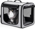 Dog Car Carrier Light Weight 19.7×16.9×14.8in, Foldable Dog Carrier, Gray | Easy to Assemble, Portable and Breathable Pet Carrier, Suitable for Indoor and Outdoor Use, Dog Travel Crate with Curtain by pecute