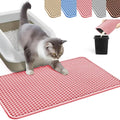 HCY&WLD Cat Litter Mat, Honeycomb Double Layer Litter Trapping Mat | Safe Materials, Soft on Paws, Waterproof Urine Proof Non-Slip, Protects Floors, Less Waste, Easy to Clean, Pink, 45" x 26" by HCY%26WLD