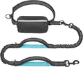 Hands Free Dog Leash with Zipper Pouch, Medium, 8-25 lbs, Black | Waist Leash, Dual Padded Handles, Shock-Absorbing Bungee, Adjustable Waist Belt, Walking and Running by iYoShop