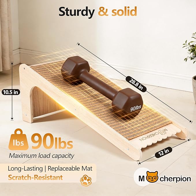 Cork Cat Scratching Board-Cat Scratcher Post-Cat Toy Scratch Pad | Scratch Pad for Indoor-Cats Scratching Board-Cat Ramp-Cat Scratch Cardboard with Toy,Include 2 Pcs Replaceable Pad-Eco Friend - Image 5