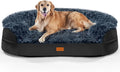 iweepet Fluffy Orthopedic Dog Beds for Large & Extra Large Dogs, 44" Calming Dog Sofa Bed with28D Egg-Crate Foam, Removable Washable Cover, Waterproof Lining, for Puppy,Senior,Sick by iweepet