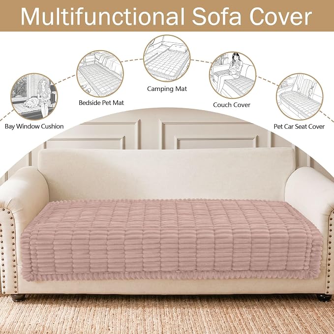 hyha Couch Cover for Dogs, Washable Non Slip Plush Flannel Sofa Protector | Thick Flannel, Anti-Slip Backing, Pet Hair & Scratch Protection, Fits Sofa & Loveseat (35.4" x 70.9") - Image 3