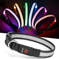 Weesiber Light Up Dog Collar, USB Rechargeable LED Dog Collar Glow in The Dark, Adjustable Reflective Waterproof Dog Collar Light for Night Walking (RGB, M) by Weesiber