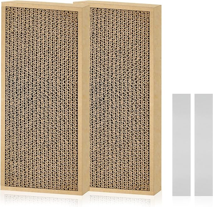 HappyFreeSX Splicing Cat Scratch Pad: Cat Scratchers for Indoor Cats and Kitten, 2 Pack Cat Scratching Pad, Cat Scratcher Cardboard, Cat Scratching Pad, Premium Scratch from Cats, Double-Sided Design | Cat Scratchers for Indoor Cats and Kitten by HappyFreeSX