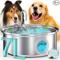 oneisall 7L/230oz Dog Water Fountain for Multi-pet Household,PWF002 | 25db Quiet Design,304 Stainless Steel,Contain 3 Set Filters,Visual Water,5-Layer Filtration,Fit for Living Room Kitchen by oneisall