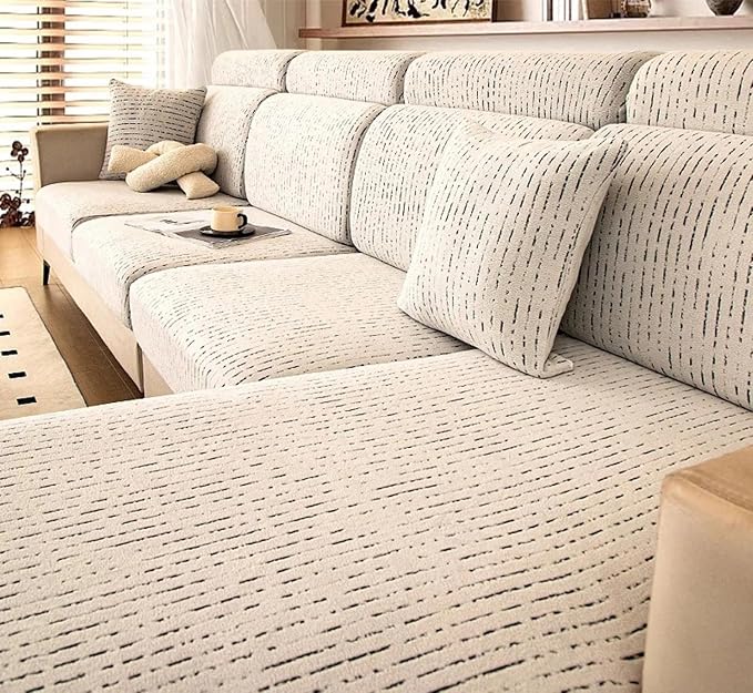 Stretch Sofa Slipcover, 2026 Upgraded Non Slip Couch Cover with Adjustable Straps, Pet Dog Cat Friendly Furniture Protector for 3 Seater, Washable for Living Room by Unknown