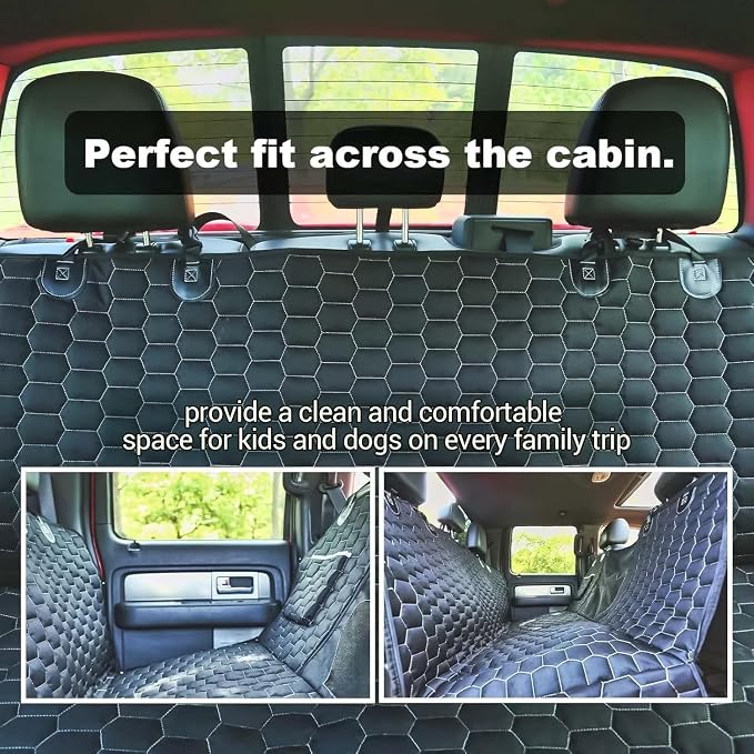Meginc Dog Car Seat Cover for Trucks, Dog Seat Cover for Back Seat Protector F150 Ram 1500, Waterproof Dog Hammock for Truck with Mesh Window Heavy Duty Seat Cover for F-Series/GMC Sierra/Silverado - Image 5