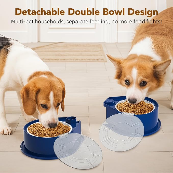 Newget 304 Stainless Steel Dog Bowl Set with Lids, 24oz Foldable Pet Dishes | Dual Food & Water Pet Bowl, Anti-Skid, Keeps Food Fresh, Easy to Install, for Small - Large Dogs/Cats - Indoor & Outdoor Use - Image 9