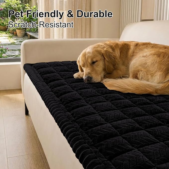 Smiry Couch Cover for Dogs, Non Slip Fuzzy Pet Sofa Arm Covers Washable | Sofa Slipcovers for Armrest & Backrest, Soft Thick Furniture Protector for Cats Dogs, Against Fur, Dirt (35.4"x35.4") - Image 9
