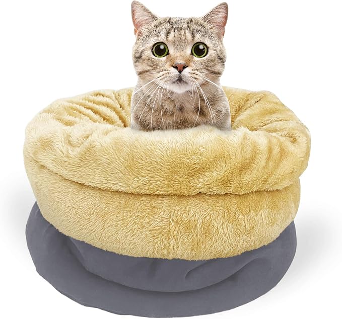 4 in 1 Self Warming Burrow Cat Bed Hideway Sleeping Cuddle Cave | Keep Warming, Machine Washable, Easy to Clean, Soft & Comfortable, Pet Beds fo Cats & Dogs, Cozy Privacy Nook - Image 6