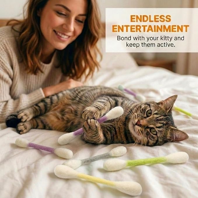Glaciart One Swabs Cat Toys with Catnip - 6 Pk | Durable for Chew, Cute Cat Toys Interactive Kitty for Boredom, Exercise, & Play | Filled w/Organic Catnip for Anxiety & as Digestive Aid | Gift Idea - Image 5