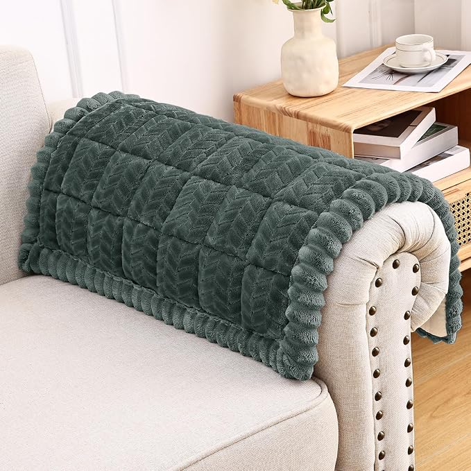 Smiry Couch Cover for Dogs, Non Slip Fuzzy Pet Sofa Arm Covers Washable | Sofa Slipcovers for Armrest & Backrest, Soft Thick Furniture Protector for Cats Dogs, Against Fur, Dirt (20"x24", 2 Pack) by Smiry