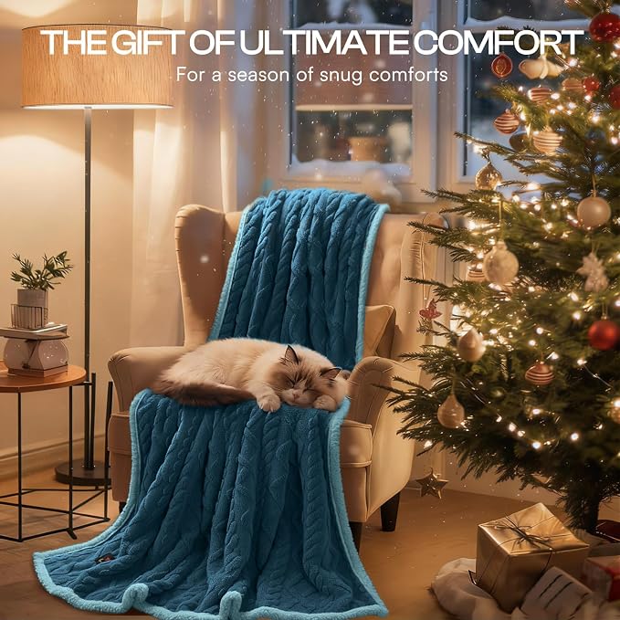 Luciphia Waterproof Dog Blanket, Reversible Sherpa Fleece for Couch Cover | Reversible waterproof pet blanket with soft Sherpa fleece; machine washable, protect couch bed car, Navy-thicken 57" x 40" - Image 8