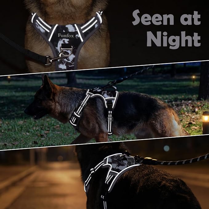 Dog Harness No Pull, Adjustable Pet Vest Harness, Super Soft Material with Vertical Handle Easy Control, Reflective Night Walking, 2 Leash Clips for Small Sized Dogs, Misty Gray, S - Image 7