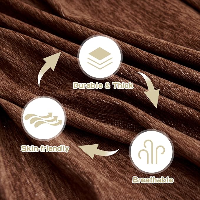 MYSKY HOME Oversized Couch Cover Sofa Covers Couch Covers for 3 Cushion Couch Sofa Pet Friendly L Shaped Couch Cover Sectional Couch Covers Non Slip Furniture Protector for Kids, 91"x150", Chocolate - Image 8