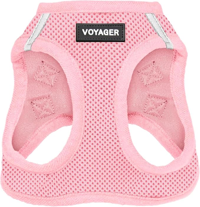 Voyager Step-in Air Dog Vest Harness - Pink, XX-Small | 12 - 13.5" in Chest, Reflective Bands, All Weather Breathable Air Mesh, Cats Compatible, Lightweight, Fast Drying by BestPetSuppliesLLC