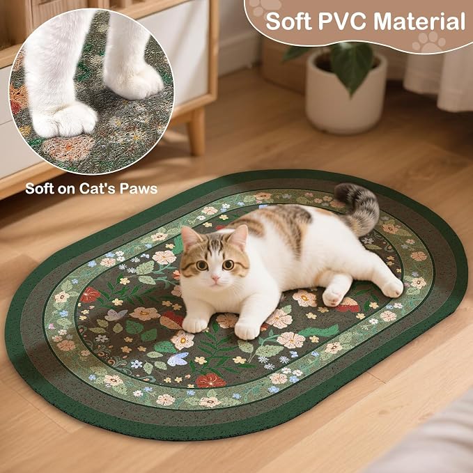 Bienbee Cat Litter Mat, 33" x 22" Dense Trapping Mesh for Litter Boxes | Litter Box Mat with PVC Mesh, Waterproof &Urineproof, Non-Slip Grip, Soft On Kitty Paws and Easy to Clean to Protect Floor - Image 5