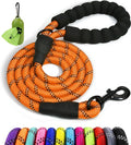 Taglory Rope Dog Leash for Medium Large Dogs, 4 FT Padded Handle, Orange | Climbing Rope for Strong Pullers, Reflective for Night Walks and Training, Comfortable Grip, Anti-tangle Swivel Clip 1/2 inch by Taglory