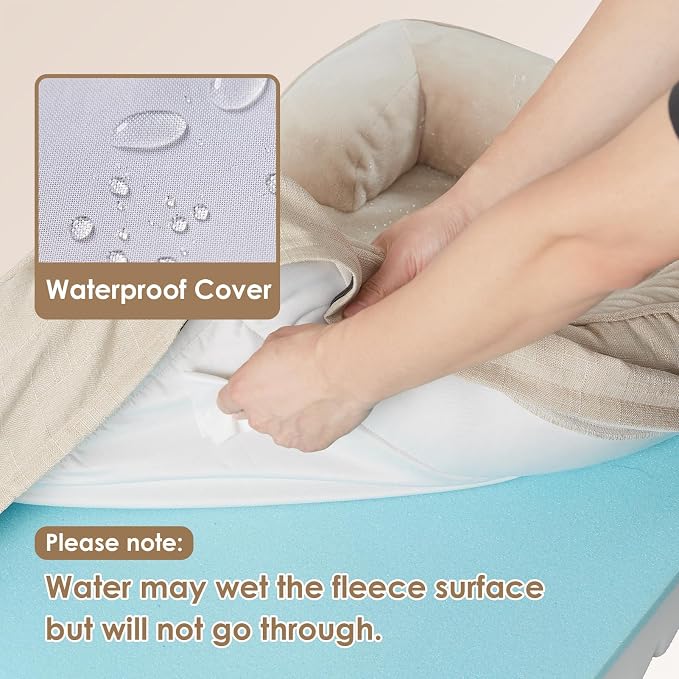 EHEYCIGA Orthopedic Dog Beds Large Sized Dog, Waterproof Washable Pet Bed | Non-Slip Bottom and Egg-Crate Memory Foam XL Dog Couch Bed with Washable Removable Cover, Beige - Image 4