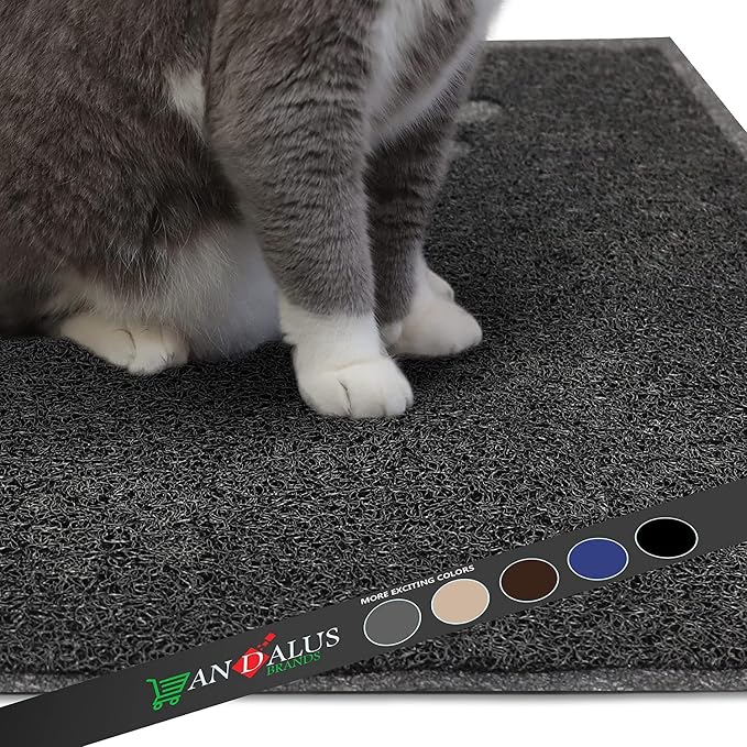 Andalus Large Cat Litter Mat, Pack of 2 - Waterproof, Non-Slip & Easy to Clean Cat Litter Box Mat for Extra Efficient Pet Litter-Trapping, Grey (30” X 18”) - Image 8