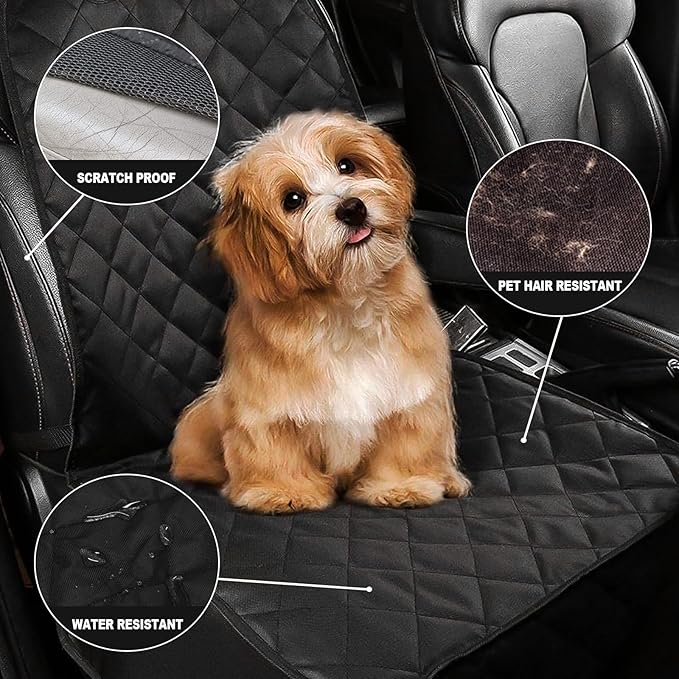 AsFrost Dog Seat Cover Cars Trucks SUVs, Thick 600D Waterproof Pet Car Seat Cover Dog, Heavy Duty & Wear-Resistant Durable Nonslip Backing with Side Flaps, Scratchproof Dog Front Seat Cover | Thicked 600D Oxford, Pet Car Seat Cover, Heavy Duty & Wear-R... - Image 6