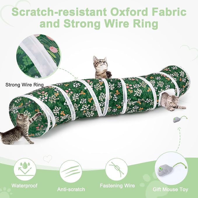 Glittme S-Shape Cat Tunnel, Foldable Cat Tunnels for Indoor Cats | Interactive Bunny Tunnel And Cat Tubes With Crinkle Sounds. Ideal For Kittens, Ferrets And Small Pets To Hide, Play Or Rest - Image 6