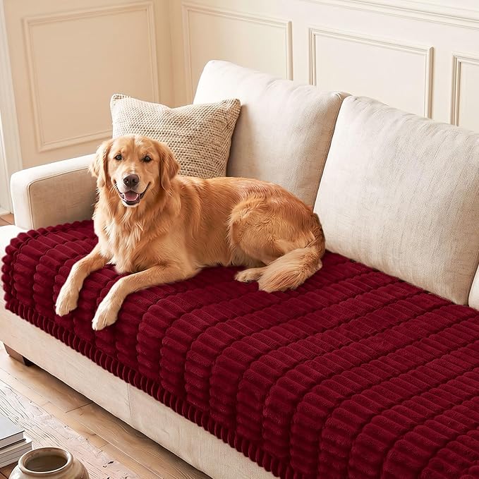 hyha Couch Cover for Dogs, Washable Non Slip Plush Flannel Sofa Protector | Thick Flannel, Anti-Slip Backing, Pet Hair & Scratch Protection, Fits Sofa & Loveseat (35.4" x 63") by hyha