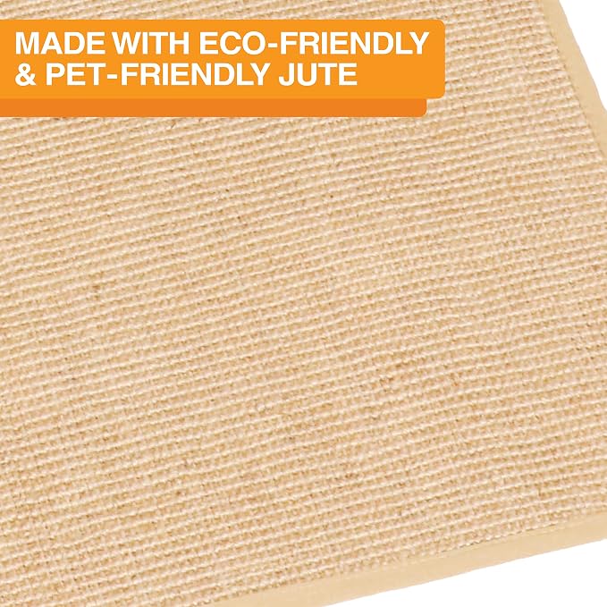 Neater Pets Jute Cat Litter Trapping Mat - Catches Spilled Litter Mess from Kitty Litter Box to Protect Floors, Soft on Cats Paws, Anti-Skid Backing, Easy to Clean, Beige, 24" x 36" - Image 5