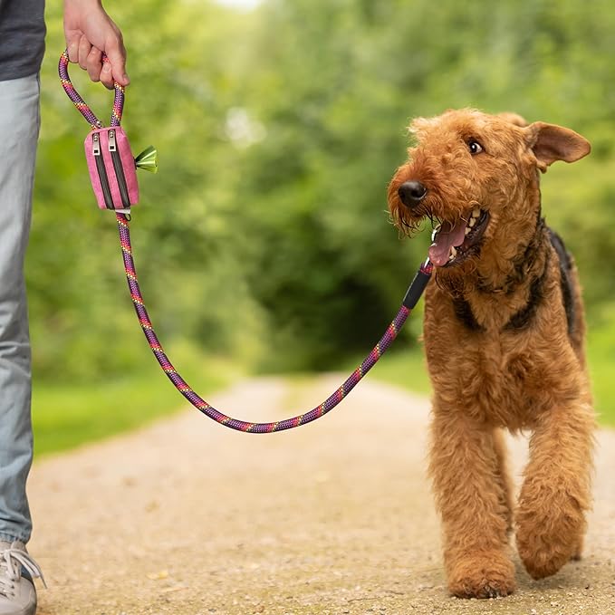 Dog Poop Bag Holder for Leashes and Treat Holder with 2 Waterproof Pouches | Poop Bag Dispenser for Pet Waste Bags and Walking Accessories + 1 Free Roll - Image 3