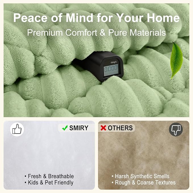 Smiry Couch Cover for Dogs Washable, Non Slip Fuzzy Pet Sofa Protector | Soft Thick Furniture Cover for Sofa, Loveseat and Sectional, Scratch & Pet Hair Resistant (Sage Green, 27.6" x 82.7") - Image 4