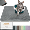 Cat Litter Mat 24"x16",Double Layer EVA Litterbox Mat Dark Gray | Extra Large Honeycomb, Waterproof & non-slip, Odor-free, easy clean, washable durable floor protector,scatter control by BLISSSTORM
