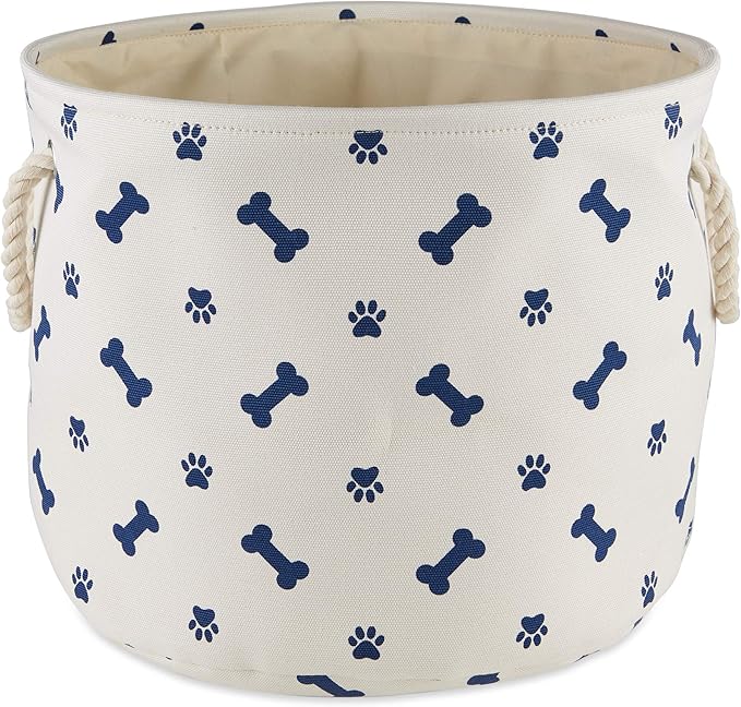 Bone Dry 5511 Pet Storage Collection Paw and Bone Print, Medium Round, Nautical Blue by BoneDry