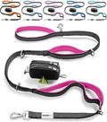 Heavy Duty Dog Leash for Large Dogs – 6FT Reflective Bungee with Padded Handles, Strong Carabiner Clip, No Pull Control for Medium & Large Breeds, Includes Poop Bag Holder & Treat Pouch (Hot Pink) by Leashrr20