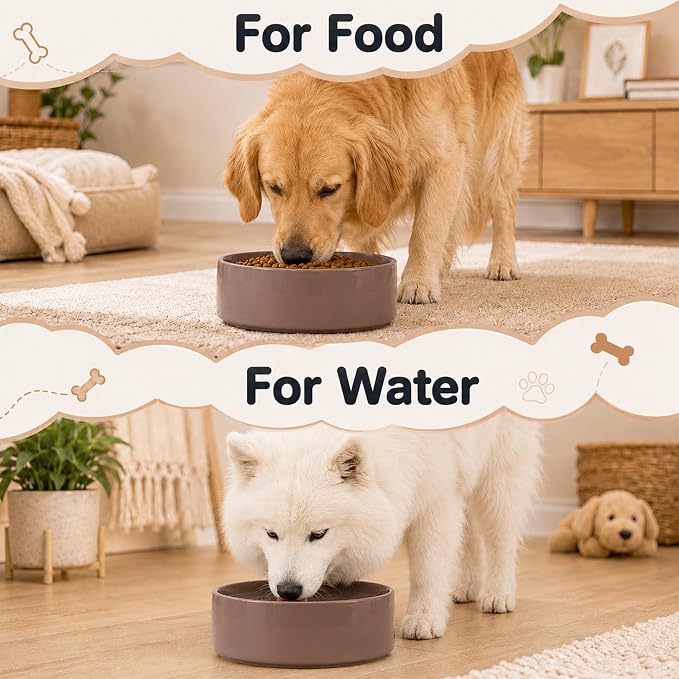 Havniva Ceramic Dog Bowls, Dog Food and Water Bowl Set, Dog Water Bowl | 8.3” Ceramic Dog Food Bowls with Non-Slip Rubber Base, Large Capacity, Dog Feeding Bowls for Large Dogs - Image 6