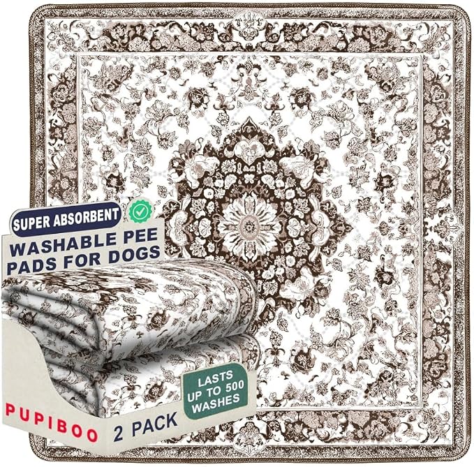 PUPIBOO Washable Pee Pads for Dogs and Cats - Super Absorbent Reusable Puppy Training Pads - 100% Waterproof, Leak-Proof & Non-Slip Whelping Pads for Pet Housebreaking by PUPIBOO