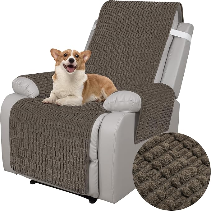 Foxdecor Recliner Chair Covers, Recliner Cover Non-Slip Chair Covers, Washable Recliner Couch Cover Furniture Protector, Cover for Recliner Chair with Elastic Straps. (Chocolate, 23" W) by Unknown