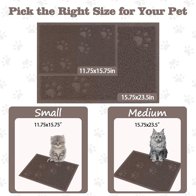 Darkyazi Cat Litter Box Mat for Floor Litter Trapping Mat Non-Slip Backing, Scatter Control, Easy Clean, Water Resistant, Soft on Paws (15.75" x 11.75",Coffee) - Image 8