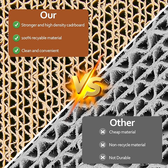 HappyFree SX Double-Sided Cat Scratch Pad: Premium Indoor Cat Scratcher, Cardboard & Post Design - Image 6