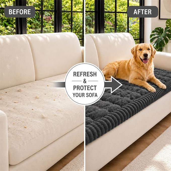 NILUOH Couch Cover for Dogs Washable, Non-Slip Sofa Protector 27.6"x59" | Dog Couch Cover, Soft Quilted Flannel, Scratch & Stain Resistant, Machine Washable, Suitable for Leather & Fabric Couch - Image 7