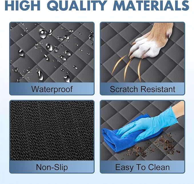 Waterproof Dog Backseat Cover for Cars, Non-Slip Pet Seat Protector, Grey - Image 4