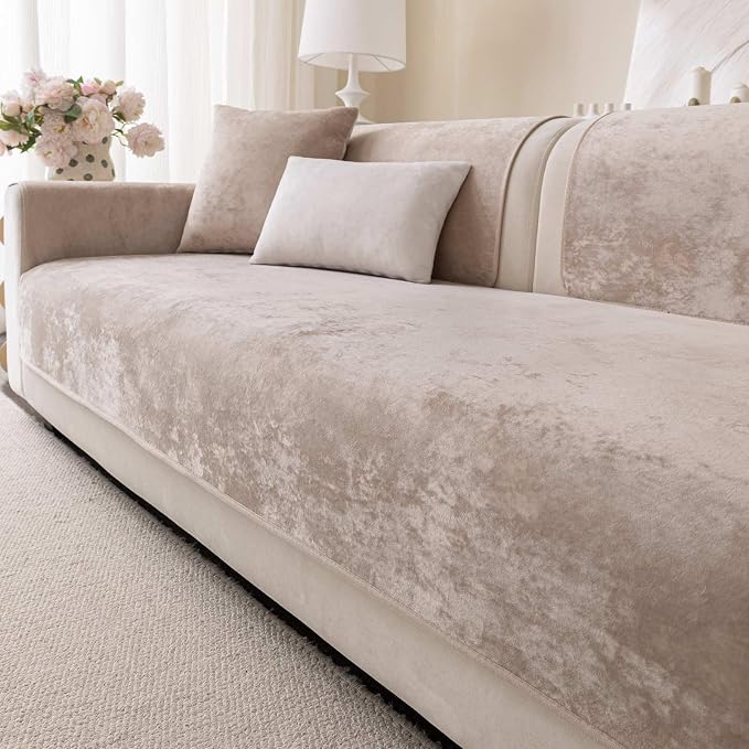 Easy Clean Couch Cover for Pets,Non Slip Sofa Covers Washable for 3 Cushion Couch Sofa Sectional Sofa Slipcover, Furniture Protector (1 PCS 28"x28" Khaki) - Image 3