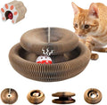 SREBAY Cat Toy Interactive, Accordion Kitty Wheel Exerciser | Magic Organ Scratcher Cardboard, Spiral Cat Tunnel, Ball Track Self Play Entertainment Toy, 1Pack by SREBAY